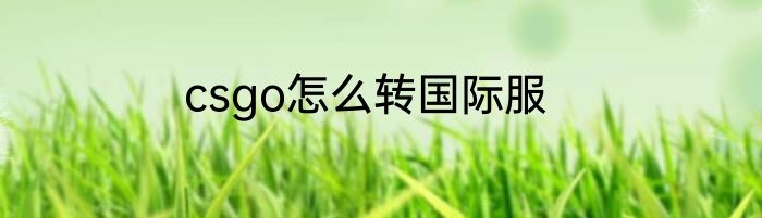 csgo怎么转国际服