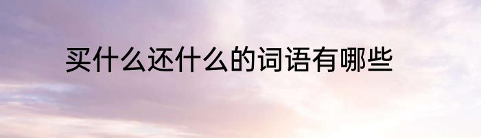买什么还什么的词语有哪些