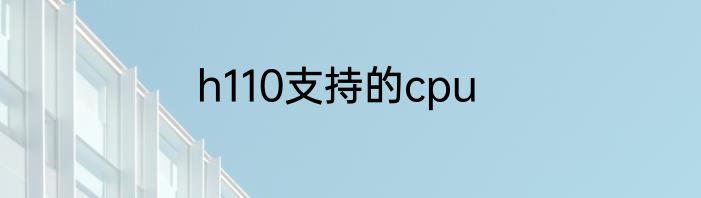 h110支持的cpu