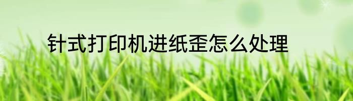 针式打印机进纸歪怎么处理