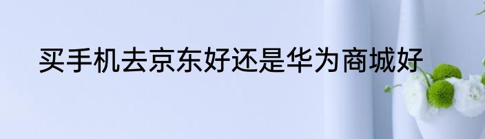 买手机去京东好还是华为商城好