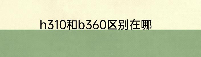 h310和b360区别在哪