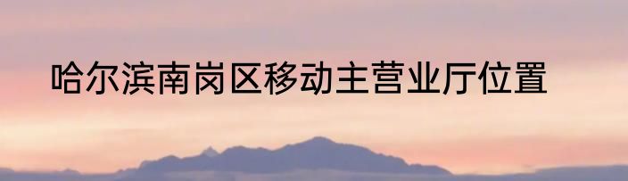 哈尔滨南岗区移动主营业厅位置