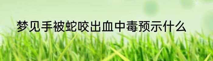 梦见手被蛇咬出血中毒预示什么