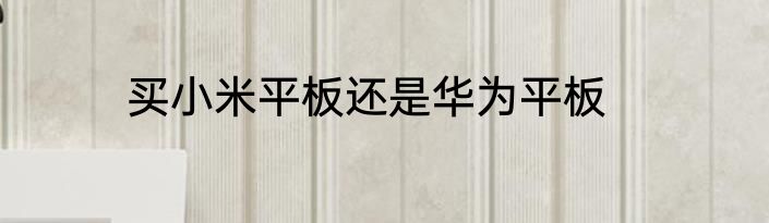 买小米平板还是华为平板