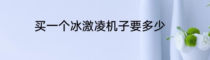 买一个冰激凌机子要多少