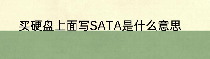 买硬盘上面写SATA是什么意思