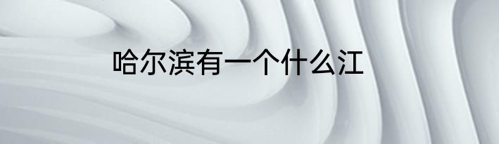 哈尔滨有一个什么江