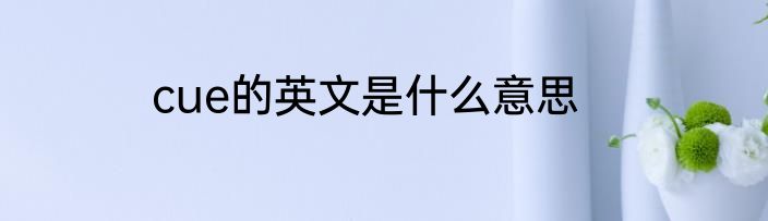 cue的英文是什么意思