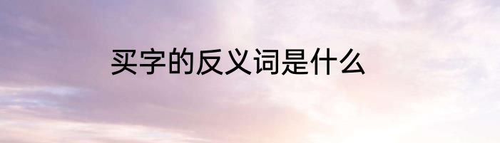 买字的反义词是什么