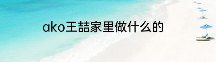 ako王喆家里做什么的