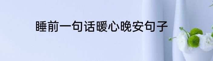 睡前一句话暖心晚安句子