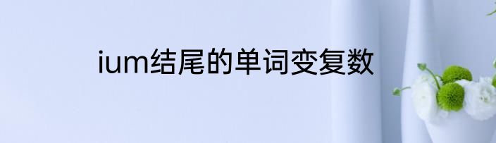 ium结尾的单词变复数