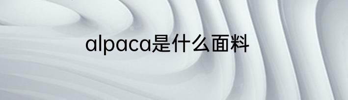 alpaca是什么面料