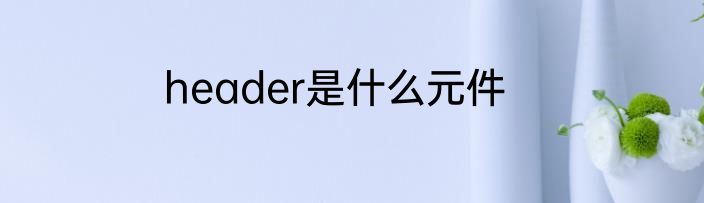 header是什么元件