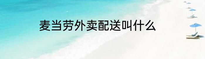 麦当劳外卖配送叫什么