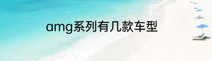 amg系列有几款车型
