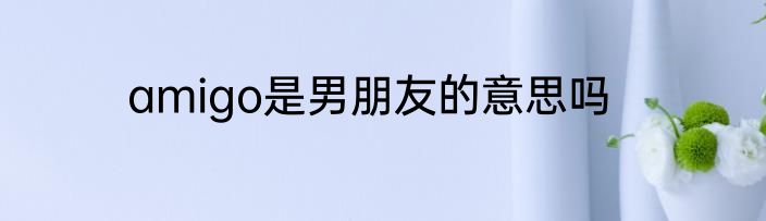 amigo是男朋友的意思吗