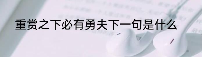 重赏之下必有勇夫下一句是什么