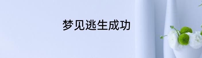 梦见逃生成功