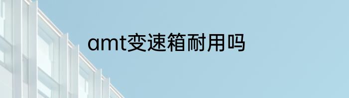 amt变速箱耐用吗