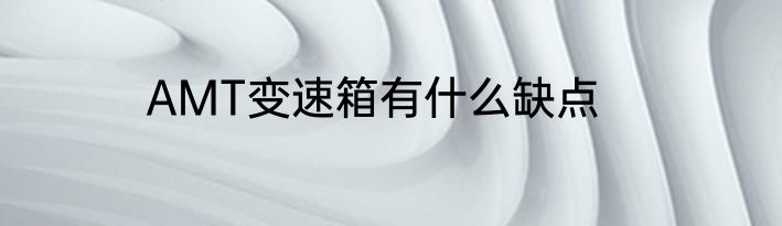 AMT变速箱有什么缺点