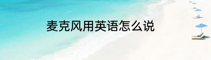 麦克风用英语怎么说