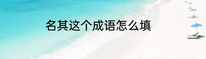 名其这个成语怎么填