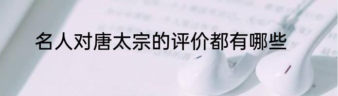 名人对唐太宗的评价都有哪些