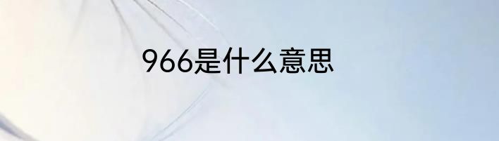 966是什么意思