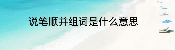 说笔顺并组词是什么意思