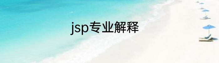 jsp专业解释