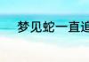 梦见蛇一直追着我跑是什么意思