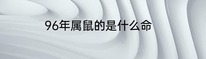 96年属鼠的是什么命