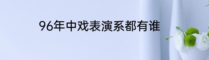 96年中戏表演系都有谁