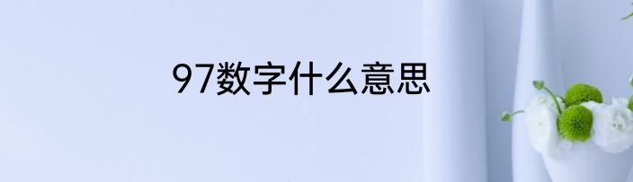 97数字什么意思