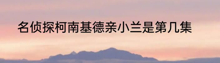 名侦探柯南基德亲小兰是第几集