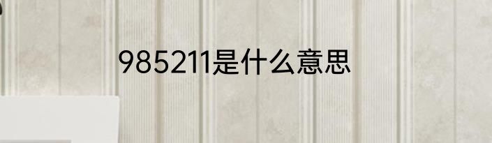 985211是什么意思