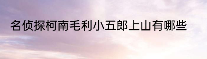 名侦探柯南毛利小五郎上山有哪些