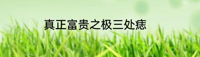 真正富贵之极三处痣