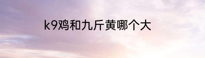 k9鸡和九斤黄哪个大