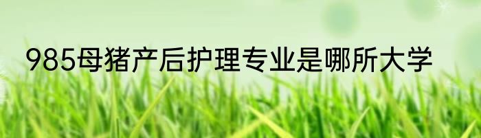 985母猪产后护理专业是哪所大学