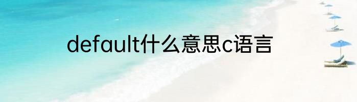 default什么意思c语言