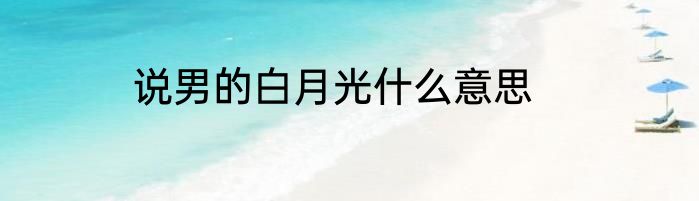 说男的白月光什么意思