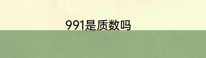 991是质数吗