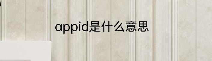appid是什么意思