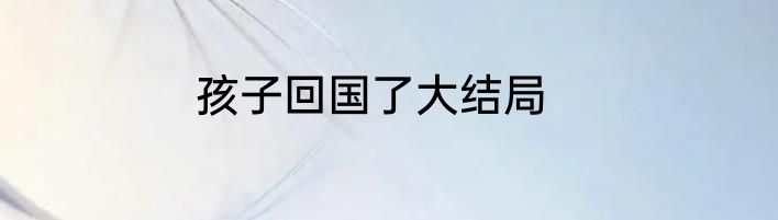 孩子回国了大结局