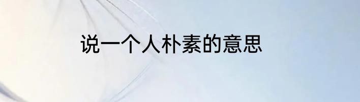 说一个人朴素的意思