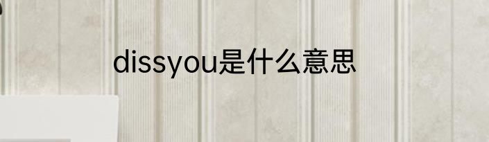 dissyou是什么意思