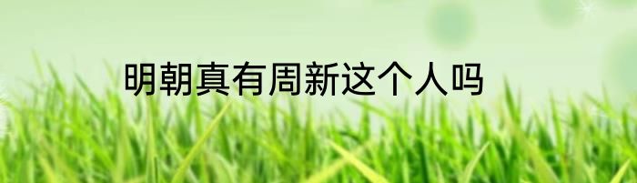 明朝真有周新这个人吗